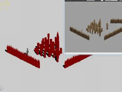 Game Wood Pile - Fence 03 3D model
