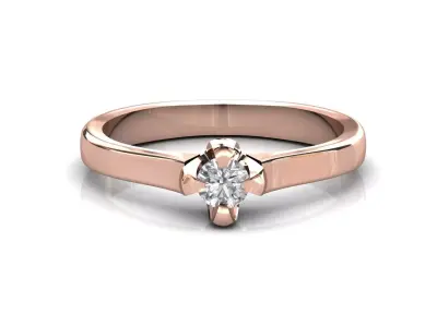STL 3DM Print Ready Women Diamond Ring Lightweight Printable  3D print model 34
