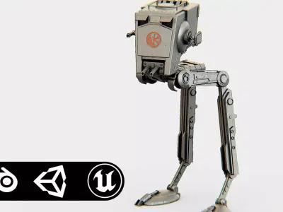 AT-ST WALKER Rigged for Unreal Engine - Unity - MIXAMO  3D model