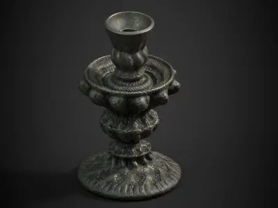 classic candlestick 3dprint  and low poly model PBR Low-poly 3D model