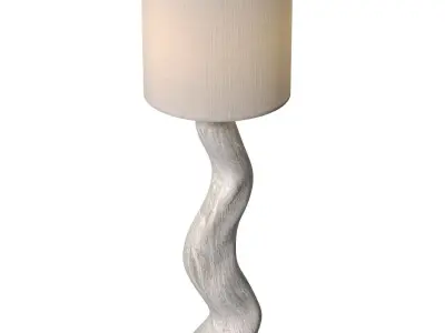 Floor lamp plaster Sculptural Scandinavian Wabi-Sabi Design  3D model