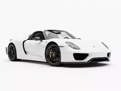 Porsche 918 Spyder Hybrid Hypercar Inspired Low-poly 3D model