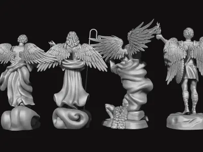 The Four Archangels - CNC Rounting - Wood - Stone - Metal  3D print model