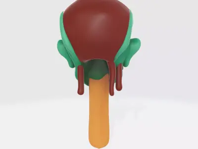 Zombie Head Popsicle Creepy Horror Ice Cream Style Figurine 3D print model