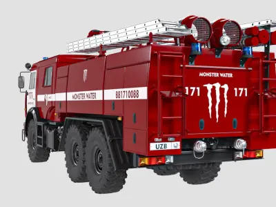ATs7-40 fire truck red 3D model