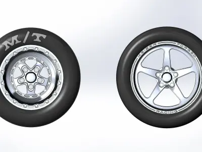 Set wheels KEIZER Full House for scale model of dragster 3D print model