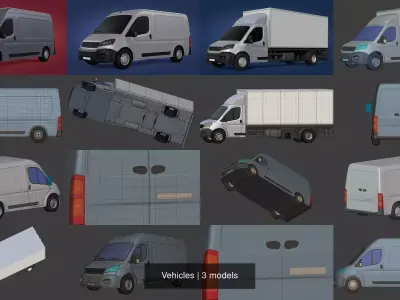 Generic Vehicles - Van - Truck - Container - Box 3D Model Pack