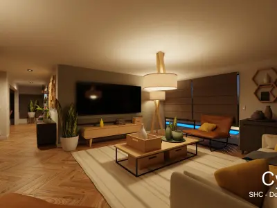 Modern villa 2021 Blender Eevee and Cycles 1 Low-poly 3D model
