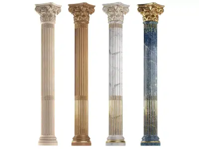 Classical round columns 3D model