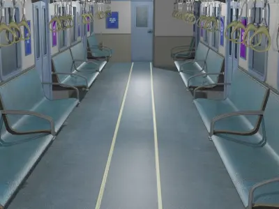 Subway Train Interior  Low-poly 3D model