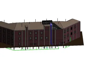 3 story commercial building with complete MEP 3D model