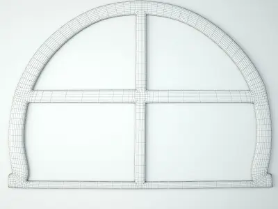 Vintage Arched Window Mirror 3D model
