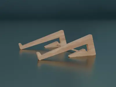 Wooden Laptop Stand 3D Model Low-poly 3D model