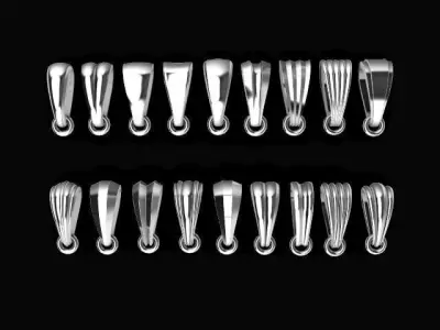 18pcs pack large pendant bail set 3D print model