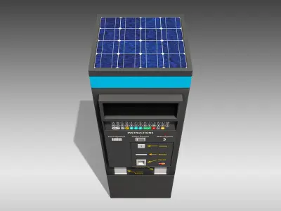 Digital Parking Meter Low-poly 3D model