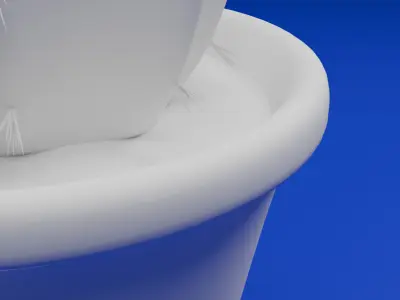 Cactus in a clay pot Low-poly 3D model