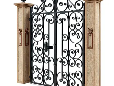 Elegant Wrought Iron Gate model pack Low-poly 3D model