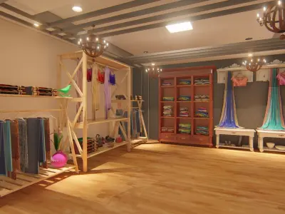 Saree Showroom Free 3D model
