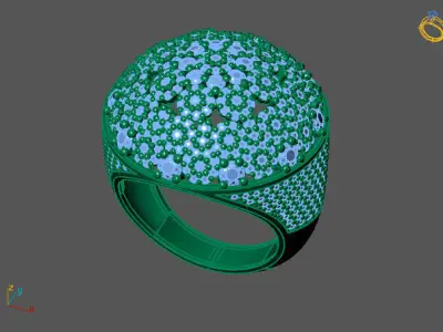 STL 3DM Print Ready Women Diamond Ring Lightweight Printable  3D print model 102