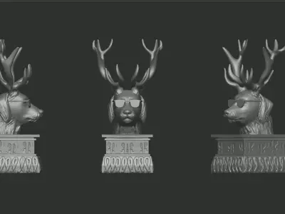 Deer Sculpture 3D print model