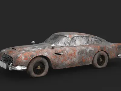 Old Rusty Car 001 - Aston Martin DB5 1964 3D model