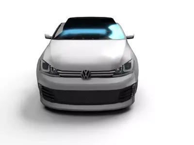vw golf cartoon car Low-poly 3D model
