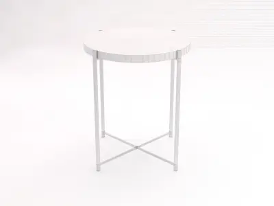 SIDE TABLE--- Iron round tray and crossed rods 3D model