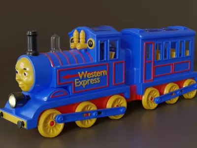 Childrens plastic toy train 3D model