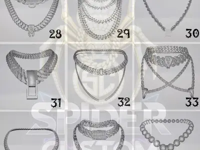 Pack de 72 Cadenas Realistas para FiveM - Listo para Usar Low-poly 3D model