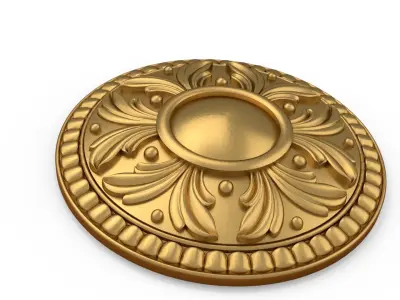 Classic circle flower ornament 01  3D model