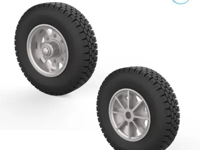 Truck wheels 1-32 3D print model