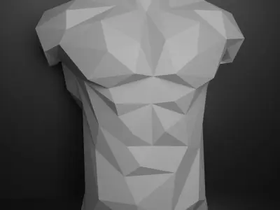 Low Poly Male Torso 3D print model