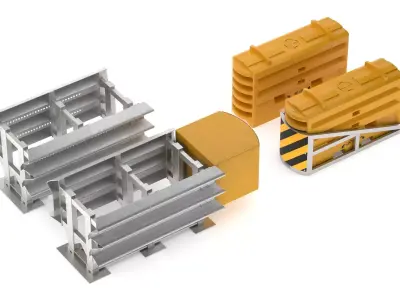 Modular Crash Cushion 3D model