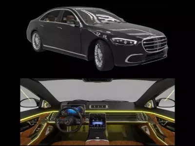 Mercedes Benz S class  with Interior 3D model
