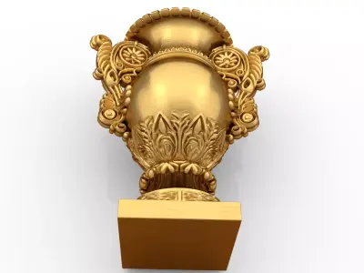 Neoclassical Ornate Urn decorative onlay cnc 3d printing stl 01 3D print model