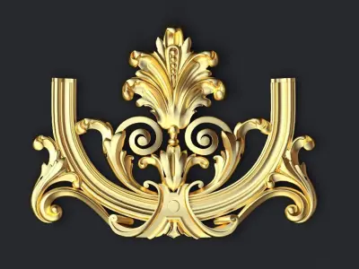 Central decor ornament for furniture 3D model 1042