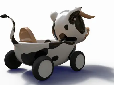 Cow Car Low-poly 3D model
