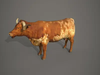 Dairy cow Low-poly 3D model