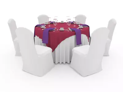 Banquet Table and Chair 35 3D model