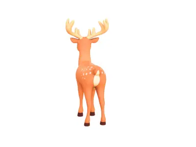 Cartoon Reindeer 6 Cute Low-poly 3D model