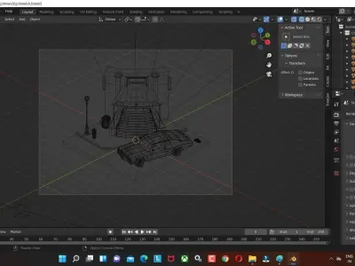 johnwick Low-poly 3D model car Low-poly 3D model