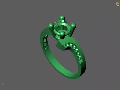 Solitaire Engagement Ring Diamond Women Ring Stone 3D print STL 3D print model