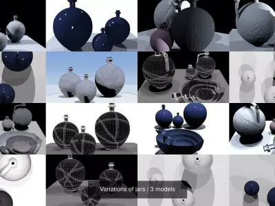 Variations of jars 3D Model Collection