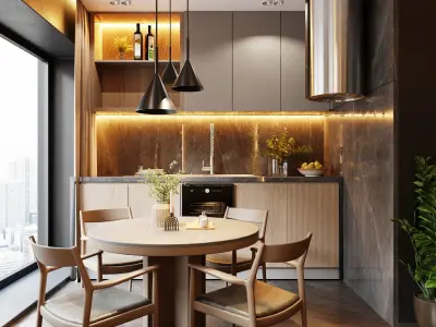 Moody Modern Interior In Native Blend File by Vizfromblender 3D model