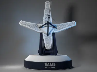 satellite 04 Low-poly 3D model