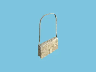 Beige Beauty Female Bag - Character Fashion Design Low-poly 3D model