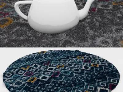 Round Rug Set 298 3D model