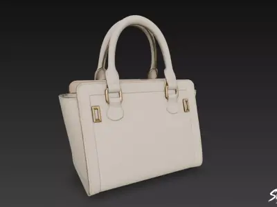 Ivory Structured Tote Bag Low-poly 3D model