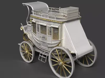 stage coach figure 3D model