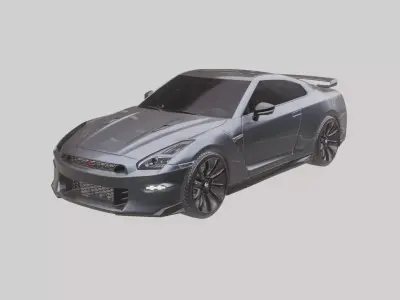 Nissan GT-R Low-poly 3D model